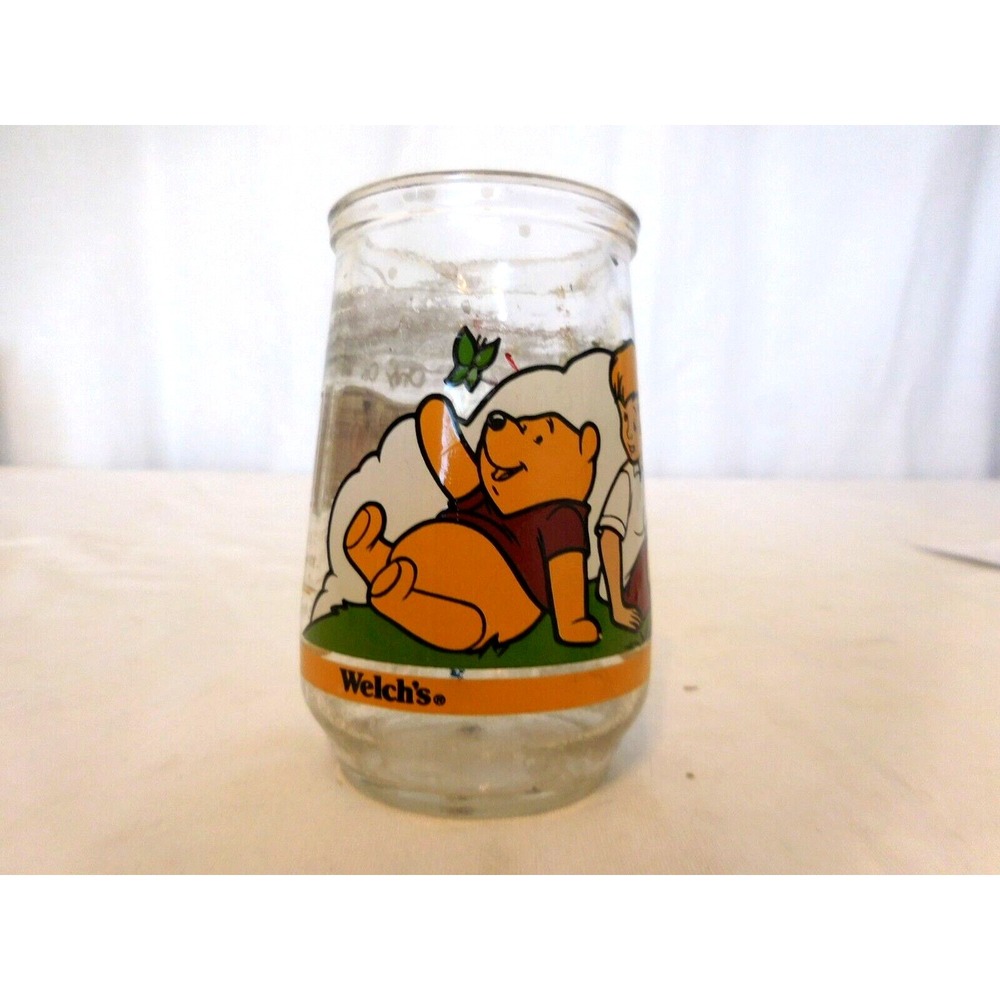 Welch's Disney Winnie The Pooh Jelly Jar Glass Cup Pooh's Grand Adventure